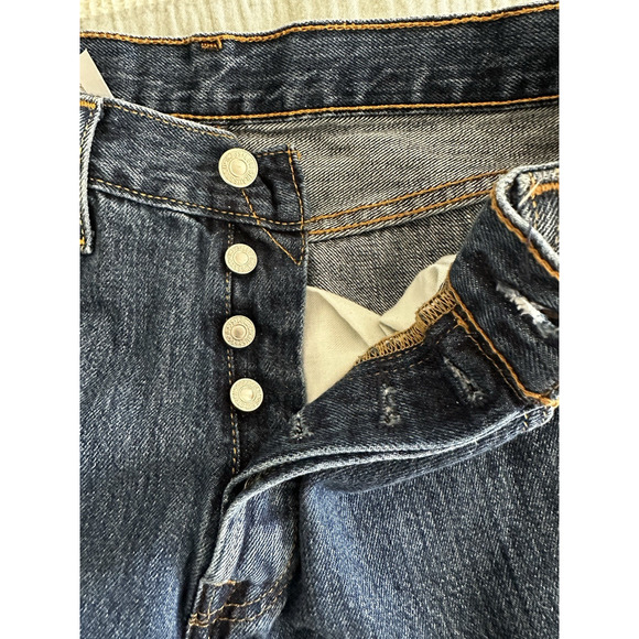 Levi's 501 Men's Straight Leg Classic Button Fly Denim Blue Jeans 31W 32L* - Picture 8 of 8